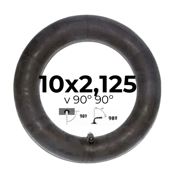 Cámara de aire curva 10x2,125 90º 90º