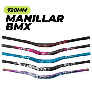 Manillar tipo BMX de 720mm con elevación 25mm