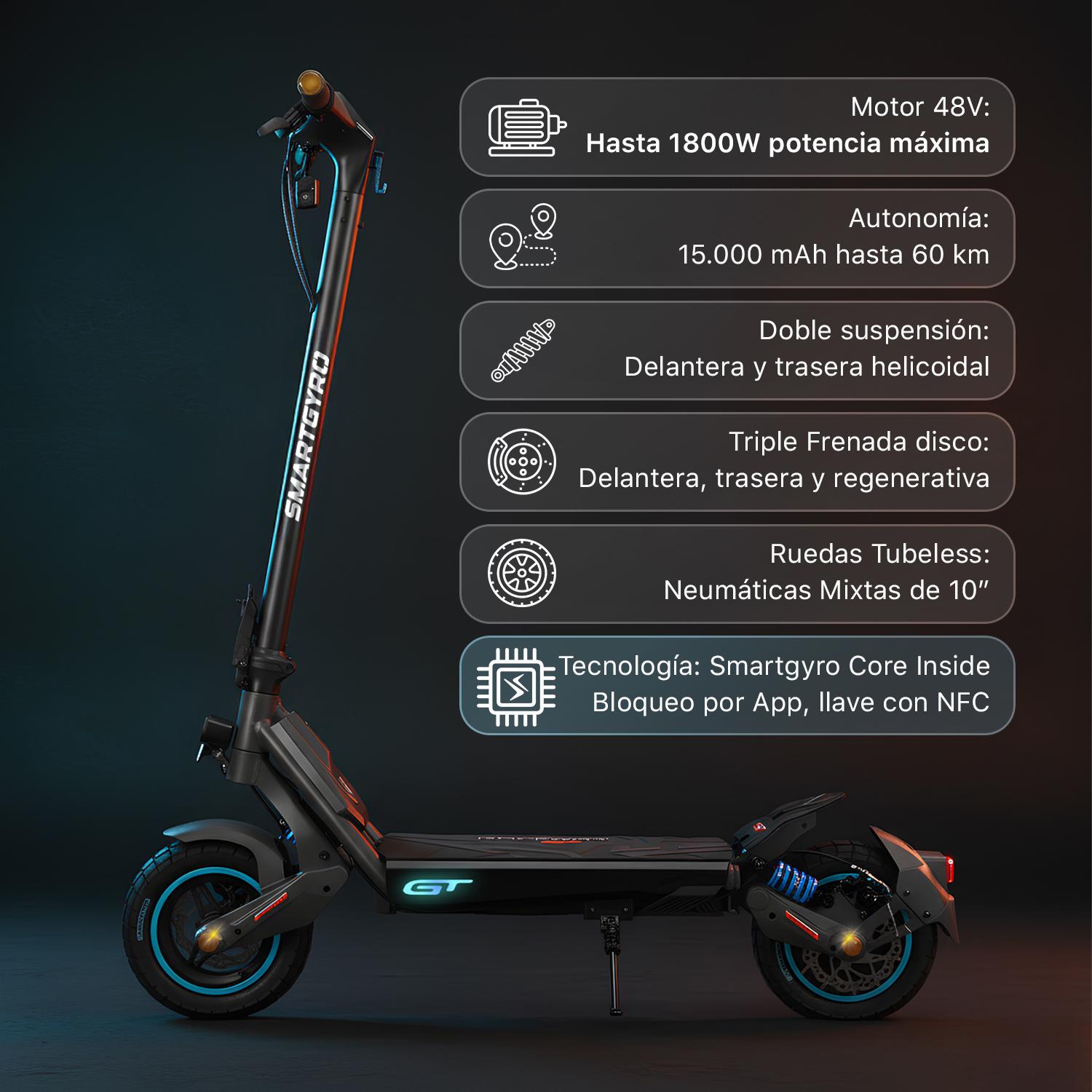 Patinete eléctrico Smartgyro Rockway GT - Imagen 12