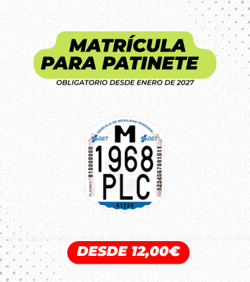 Matrícula patinete eléctrico oficial