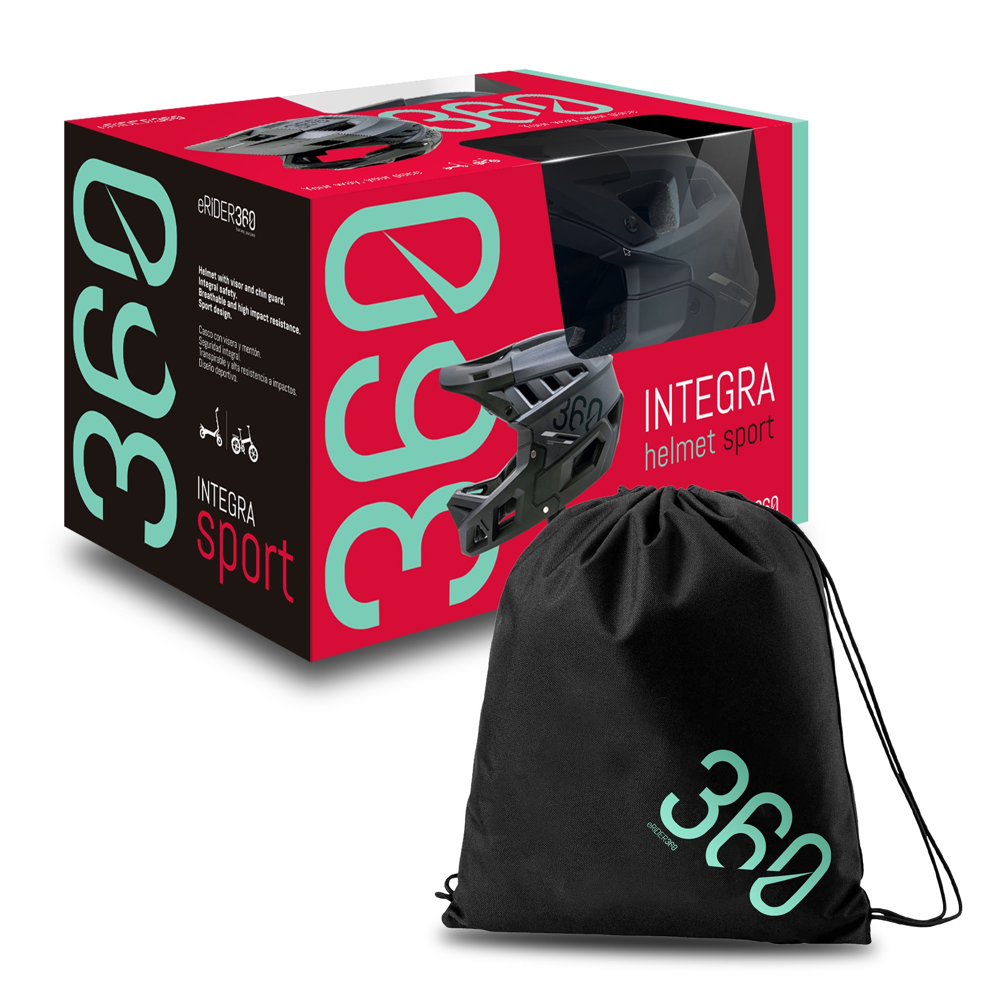 Casco INTEGRA Sport rojo - negro M - Imagen 4