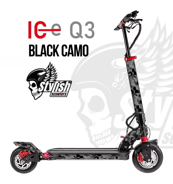 Vinilo para patinete eléctrico ICe Q3 Black Camo