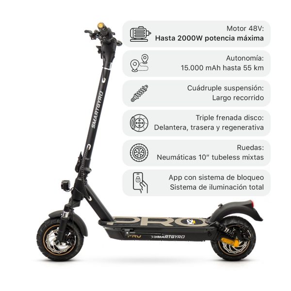 Patinete eléctrico smartGyro K2 PRO Black - Imagen 12